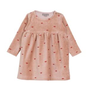 EMILE ET IDA Velour viscous kisses long sleeve dress girls kids 2T organic